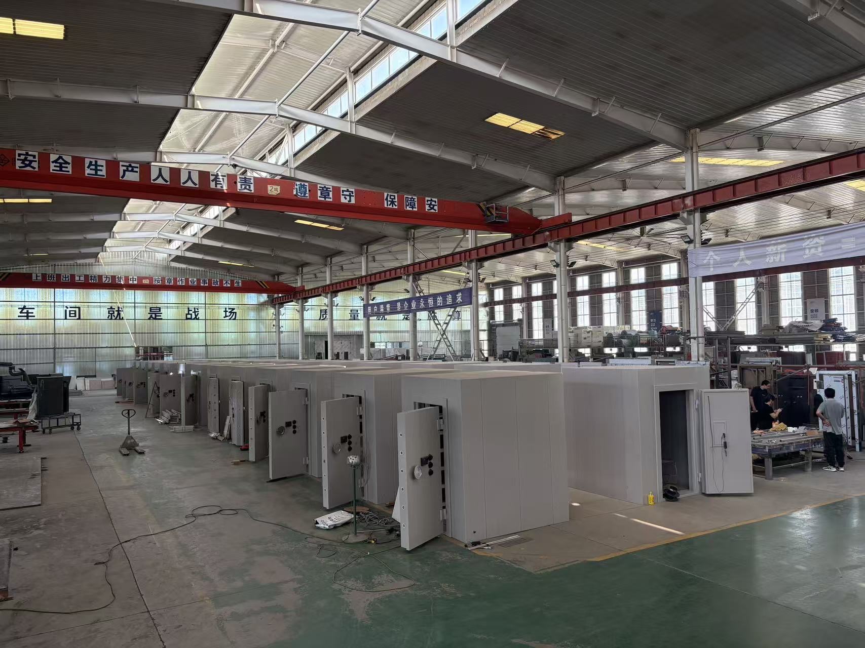 Factory production line for secure rooms